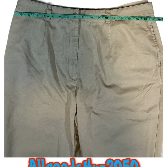 L.L. Bean Khaki Chino Pants Women’s Size 18R Cotton Casual Workwear - Picture 5 of 9